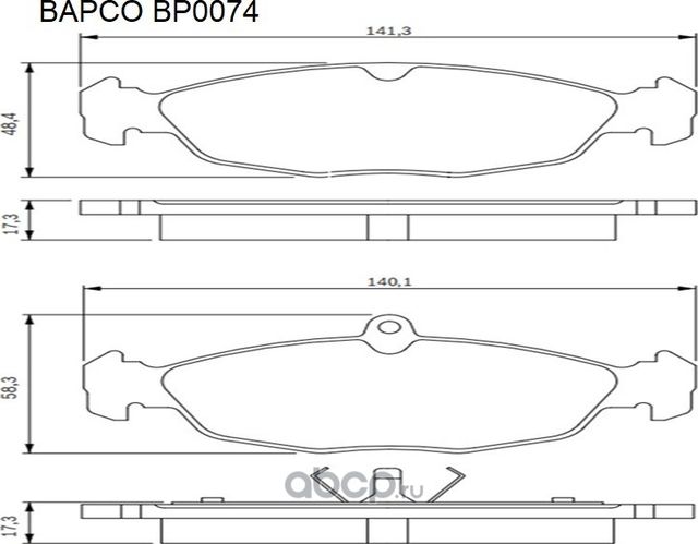 Колодки тормозные дисковые пер. CHEVROLET LANOS/Chance, OPEL ASTRA F 9 (Bapco). Артикул BP0074