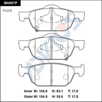 Тормозные колодки Advics. Артикул SN997P