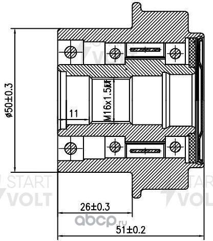 Муфта генератора обгонная StartVOLT для Volvo XC70 II 2007-2016. Артикул SGP 1083