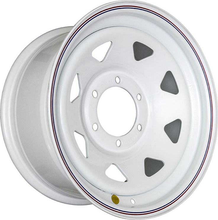 Колёсный диск OFF-ROAD Wheels усиленный стальной белый 6x139,7 8xR16 d110 ET+10 (треуг.) для Nissan Datsun D21 1985-1997. Артикул 1680-63910WH+10A17X