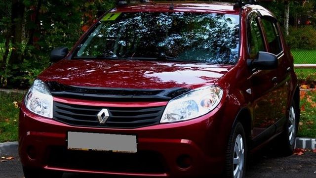 Дефлектор SIM для капота (короткий) Renault Sandero Stepway I хэтчбек 2009-2013. Артикул SRESAN0912