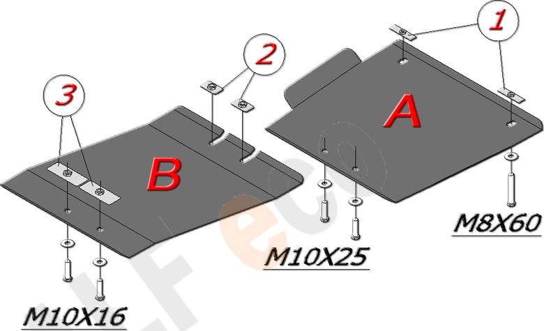 Защита Alfeco для АКПП (2 части) Infiniti FX 35, 45 2003-2008. Артикул ALF.29.10