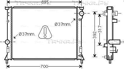 Радиатор охлаждения двигателя AVA для Chrysler 300C I 2004-2012. Артикул CR2116