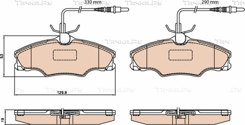 Тормозные колодки TRW для Peugeot 406 I 1995-2004. Артикул GDB2064