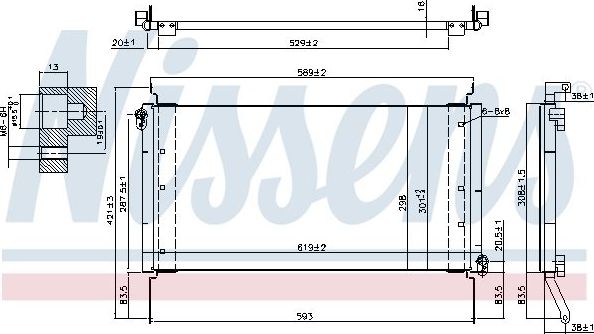 Радиатор кондиционера (конденсатор) Nissens (алюминий). Артикул 94217