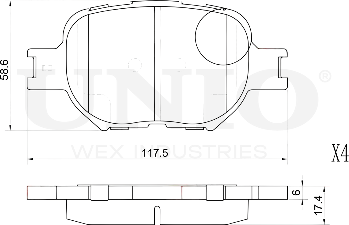 Колодки тормозные дисковые, комплект (Unio). Артикул BRP-20262