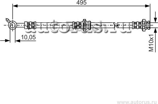 ШЛАНГ ТОРМОЗНОЙ ЗАДНИЙ ПРАВЫЙ (Bosch). Артикул 1987476399