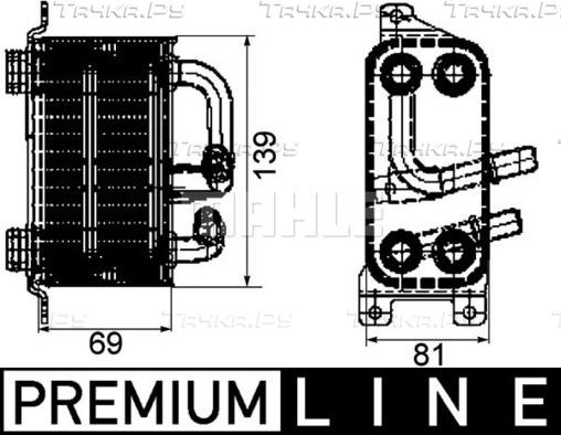 Радиатор масляный (маслоохладитель) для двигателя Mahle Premium. Артикул CLC 66 000P
