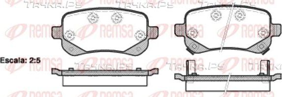 Тормозные колодки Remsa задние для Dodge Journey I 2008-2026. Артикул 1095.02