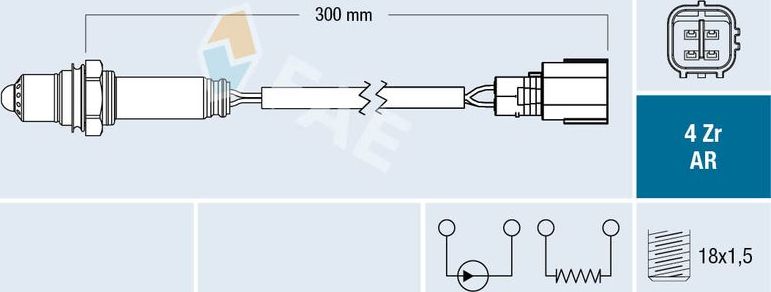Лямбда-зонд (кислородный датчик) FAE. Артикул 75655