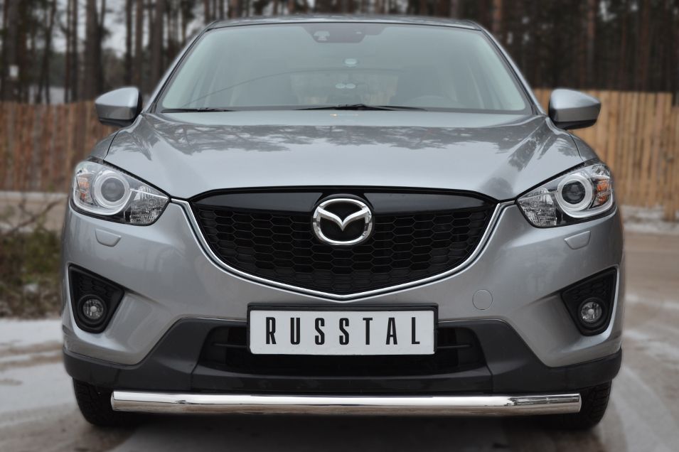 Защита RusStal переднего бампера d63 (секции) для Mazda CX-5 I 2011-2017. Артикул M5Z-001134