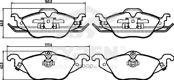 Дисковые тормозные колодки (Tyren). Артикул TYR1216781