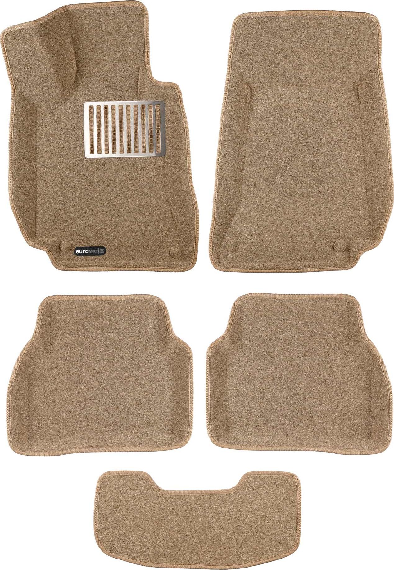Коврики текстильные Euromat 3D Lux для салона Mercedes-Benz C-Class W205 2015-2026 Бежевые. Артикул EM3D-003514T