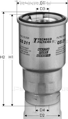 Топливный фильтр Tecneco Filters для Mazda 6 I (GG) 2002-2007. Артикул GS211