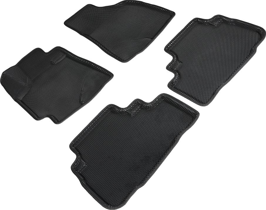 Коврики Seintex 3D EVA Соты для салона Toyota Highlander II 2007-2013 ЧЕРНЫЕ. Артикул 96404