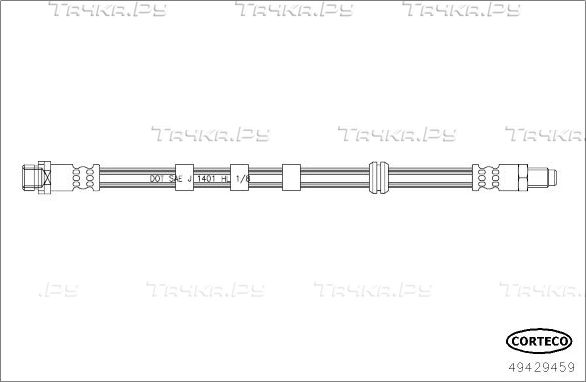Тормозной шланг Corteco (EPDM (Этилен-пропиленовый каучук)). Артикул 49429459