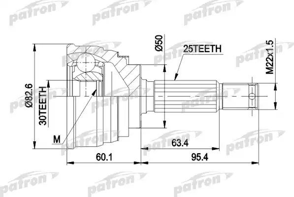Шрус наружный (граната) Patron. Артикул PCV1191