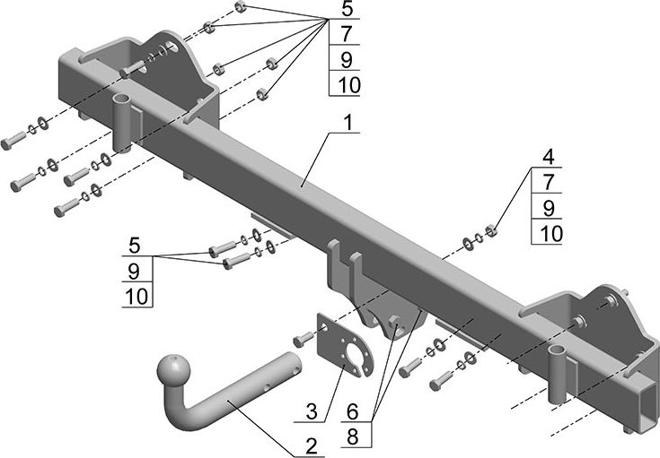 Фаркоп AvtoS для BMW X5 E53 1999-2006. Артикул BM 01
