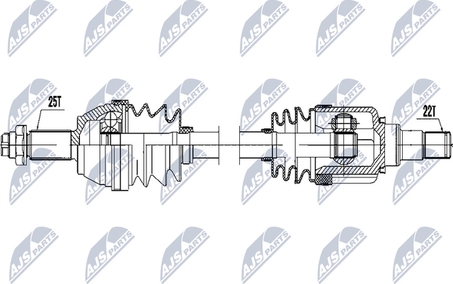 Полуось (привод в сборе, приводной вал) NTY левая для Ford Fusion I 2002-2008. Артикул NPW-FR-079