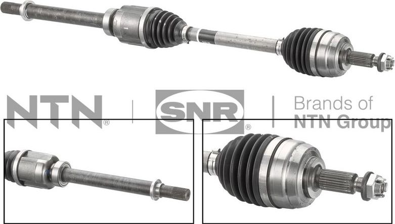 Полуось (привод в сборе, приводной вал) NTN / SNR передняя для Dacia Duster II 2019-2026. Артикул DK55.290
