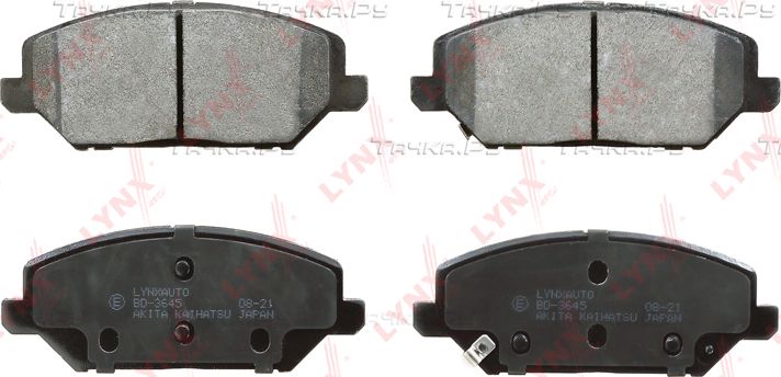 Тормозные колодки LYNXauto передние для Kia Ceed III 2018-2026. Артикул BD-3645