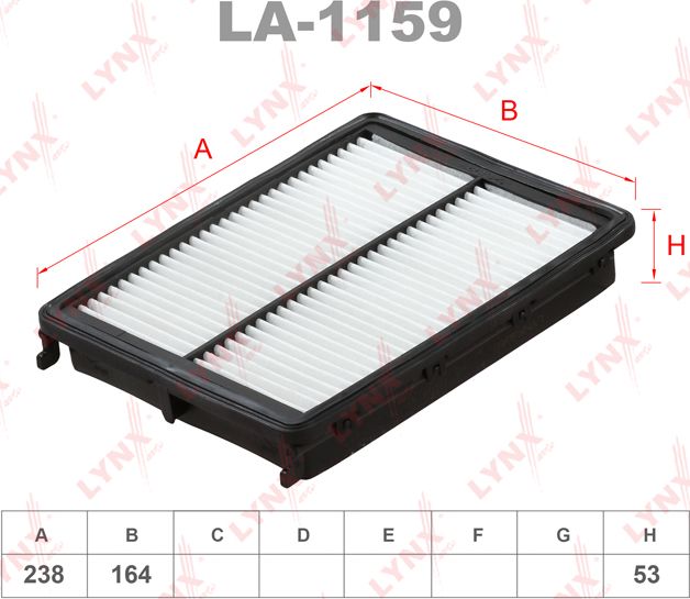 Воздушный фильтр LYNXauto. Артикул LA-1159