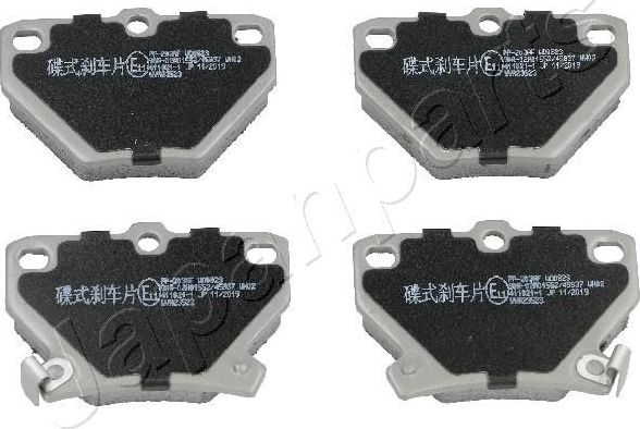 Тормозные колодки Japanparts задние для Toyota Yaris Verso 1999-2005. Артикул PP-203AF