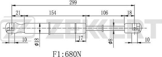 Амортизатор (упор) капота Zekkert. Артикул GF-2227