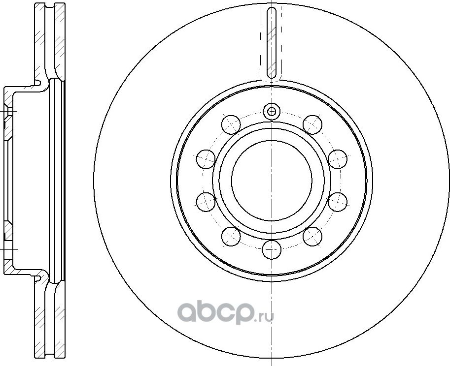 Диск тормозной вентилируемый (G-Brake). Артикул GR02958