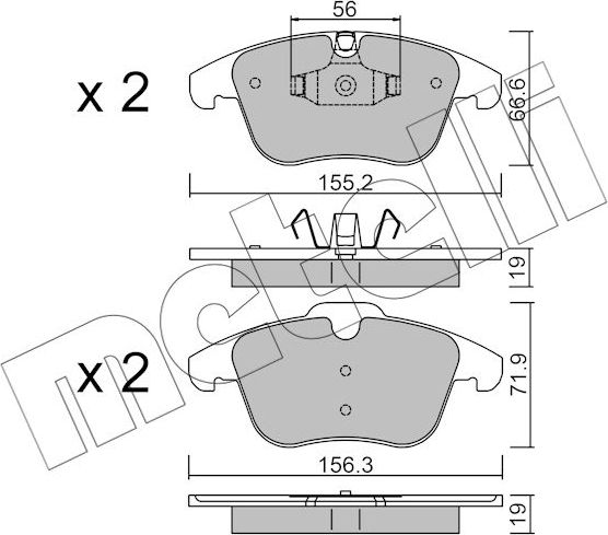 Тормозные колодки Metelli. Артикул 22-0675-4