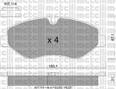 Тормозные колодки Metelli. Артикул 22-0671-2