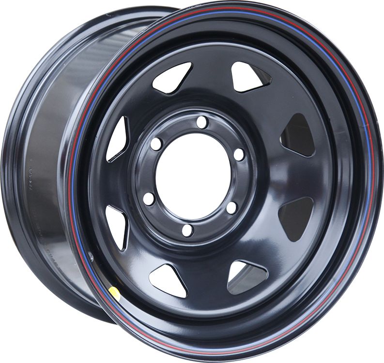 Колёсный диск OFF-ROAD Wheels усиленный стальной черный 6x139,7 8xR16 d110 ET+10 (треуг. мелк.) для Fiat Fullback 2016-2026. Артикул 1680-63910BL+10A17