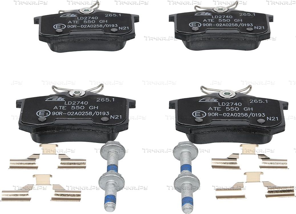 Тормозные колодки ATE Ceramic задние для Citroen C4 II 2006-2011. Артикул 13.0470-2740.2