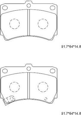 Тормозные колодки Asimco передние для Kia Avella 1995-2001. Артикул KD3798