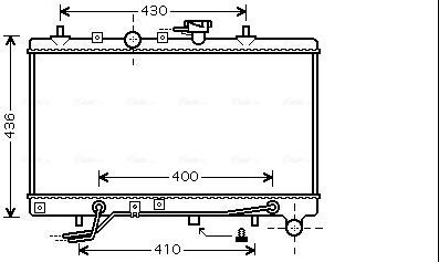 Радиатор охлаждения двигателя AVA для Kia Rio I 2002-2005. Артикул KA2035