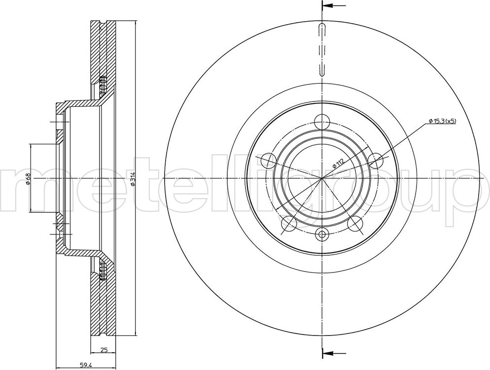 Тормозной диск Metelli. Артикул 23-0867C