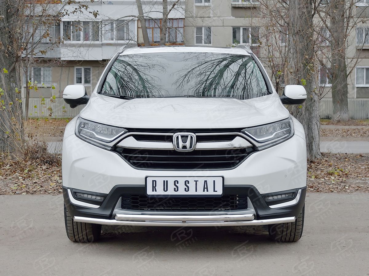 Защита РусCталь переднего бампера d42 секции-d42 дуга для Honda CR-V V до рестайлинга 2016-2020. Артикул HCRZ-002823