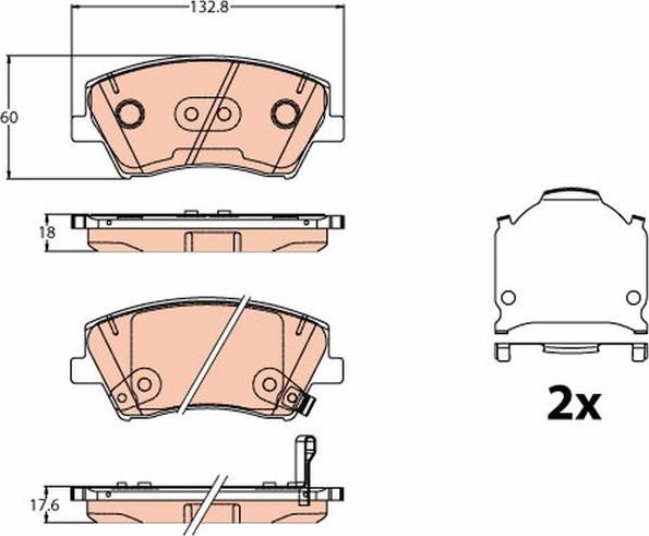 Тормозные колодки TRW. Артикул GDB2203