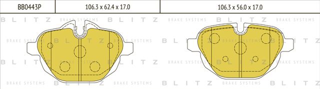 Колодки тормозные BMW 5 (F10/F11)/X3 (F25) 09- задн. (Blitz). Артикул BB0443P