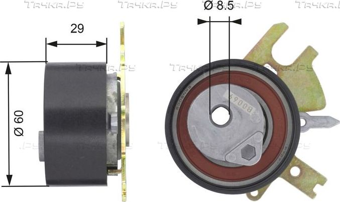 Натяжной ролик (натяжитель) ремня ГРМ Gates PowerGrip®. Артикул T43089