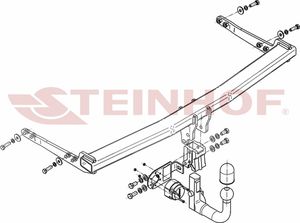 Фаркоп Steinhof для Audi A3 8V хетчбек 3/5-дв. 2012-2020. Быстросъемный крюк. Артикул V-063