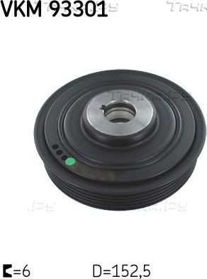 Шкив коленвала SKF для Fiat Scudo I 1999-2002. Артикул VKM 93301