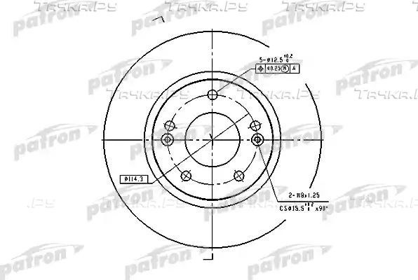 Тормозной диск Patron передний для Hyundai Galloper I 1991-1998. Артикул PBD4291
