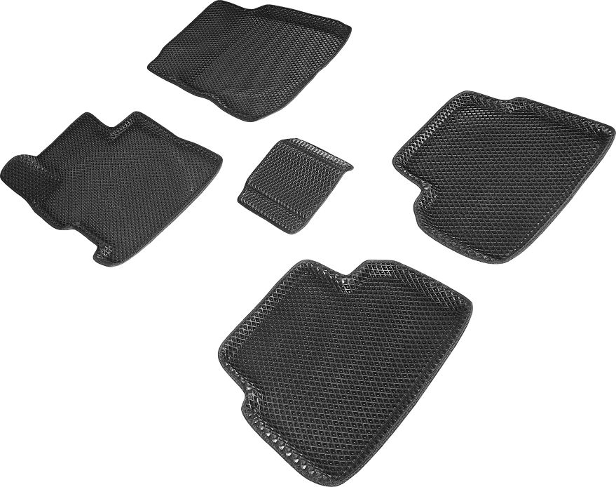 Коврики Seintex 3D EVA ромб для салона Honda Civic седан 2011-2026 ЧЕРНЫЕ. Артикул 95297