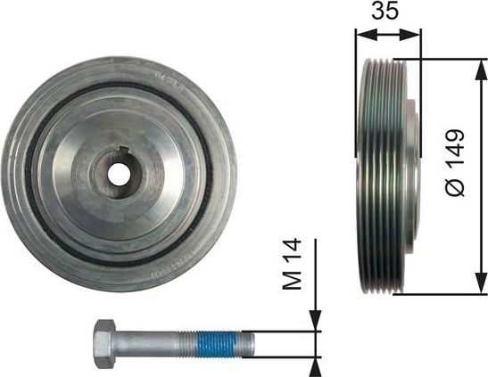 Шкив коленвала Gates DriveAlign®. Артикул TVD1103A