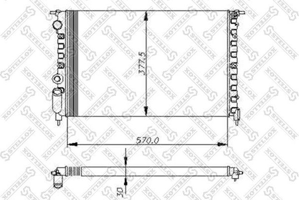 Радиатор охлаждения двигателя Stellox. Артикул 10-25039-SX