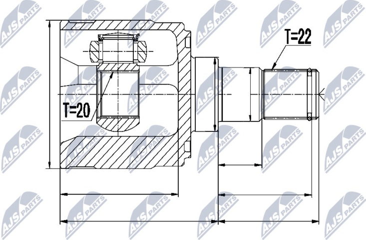 Шрус внутренний (граната) NTY. Артикул NPW-KA-329