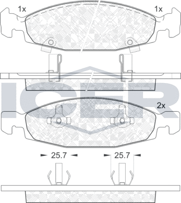 Тормозные колодки Icer передние для Jeep Grand Cherokee II (WJ) 1999-2005. Артикул 181398