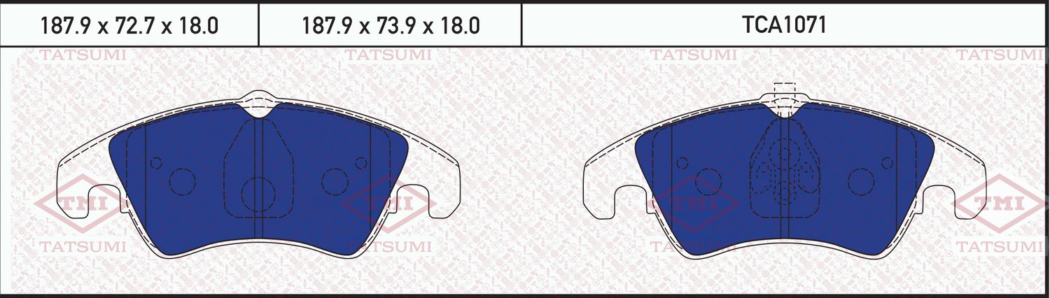 Колодки тормозные перед AUDI A4/A5 2007 (Tatsumi). Артикул TCA1071