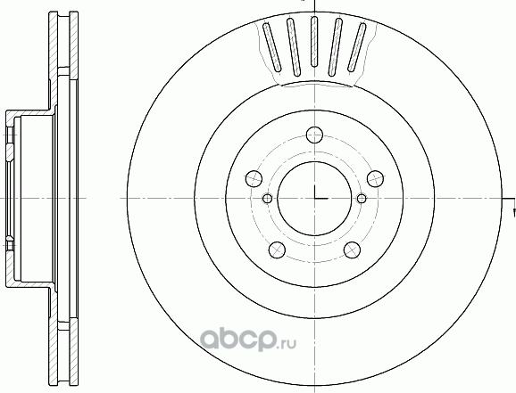 Диск тормозной вентилируемый (G-Brake). Артикул GR02828